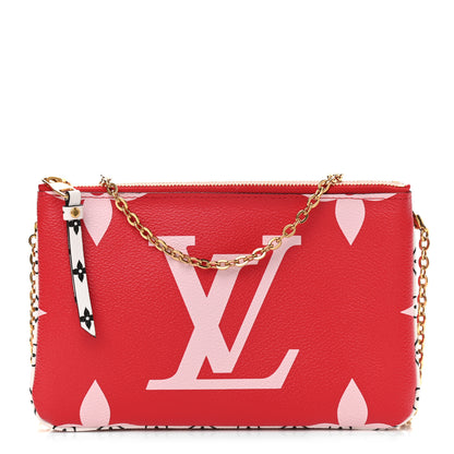 Louis Vuitton Monogram Giant Double Zip Pochette Rouge 1 of 11