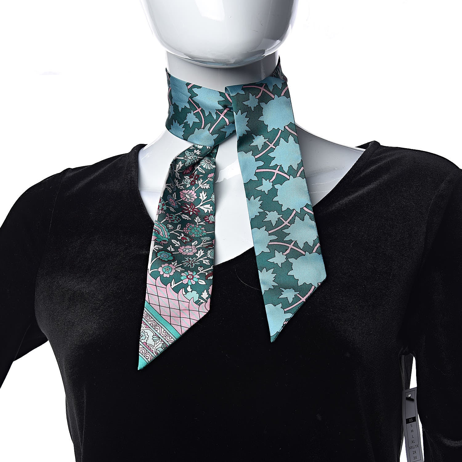 Hermes Silk Tapis Persans Twilly Lagon Vert Rose 2 of 5