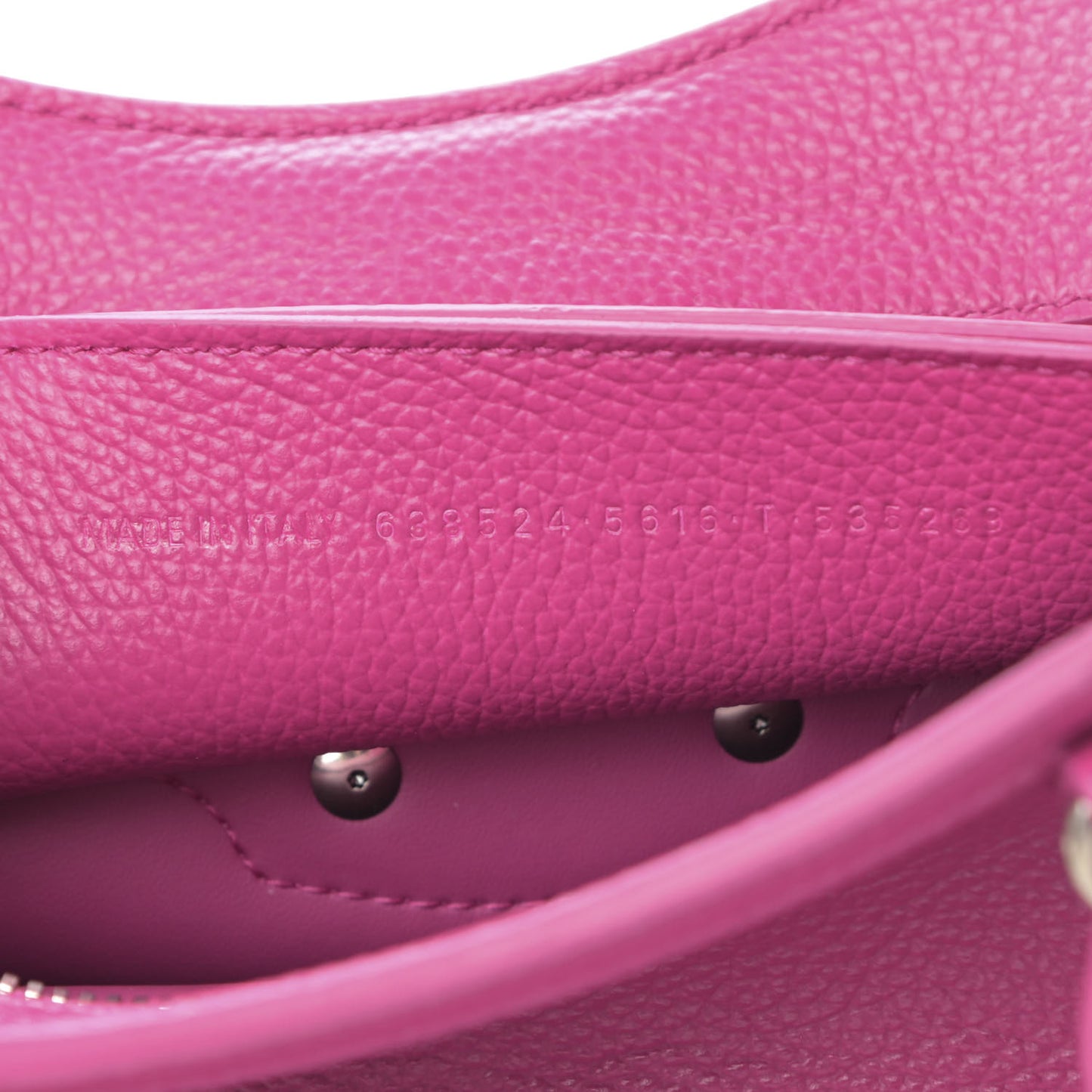 Grained Calfskin Neo Classic Silver Hardware Mini City Fuchsia