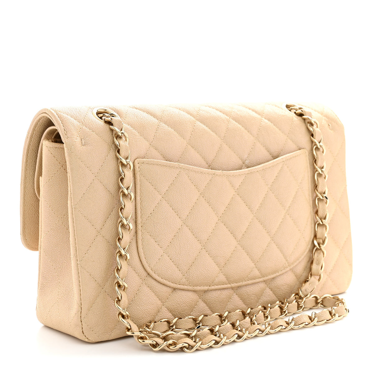 Chanel Iridescent Caviar Quilted Medium Double Flap Beige 3 of 11