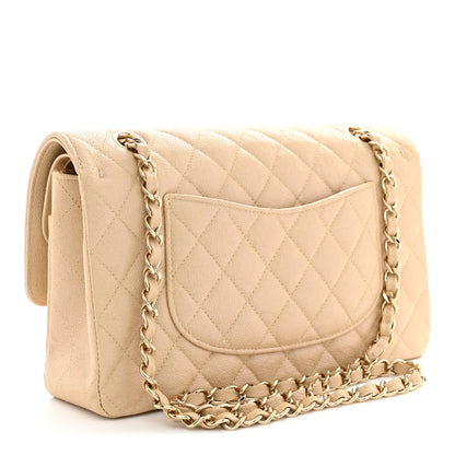 Chanel Iridescent Caviar Quilted Medium Double Flap Beige 3 of 11