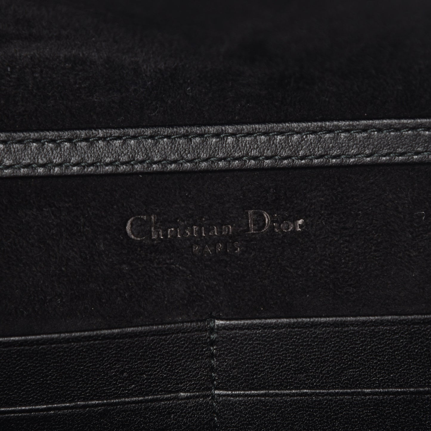 Calfskin Studded Diorama Wallet on Chain Pouch Black