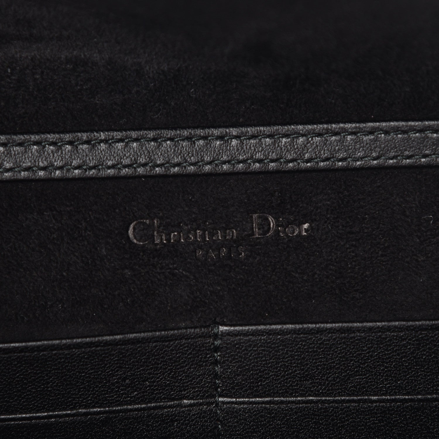 Christian Dior Calfskin Studded Diorama Wallet on Chain Pouch Black 6 of 10