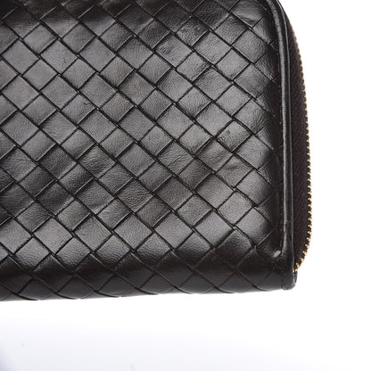 Bottega Veneta Nappa Intrecciato Zip Around Wallet Ebano 11 of 12