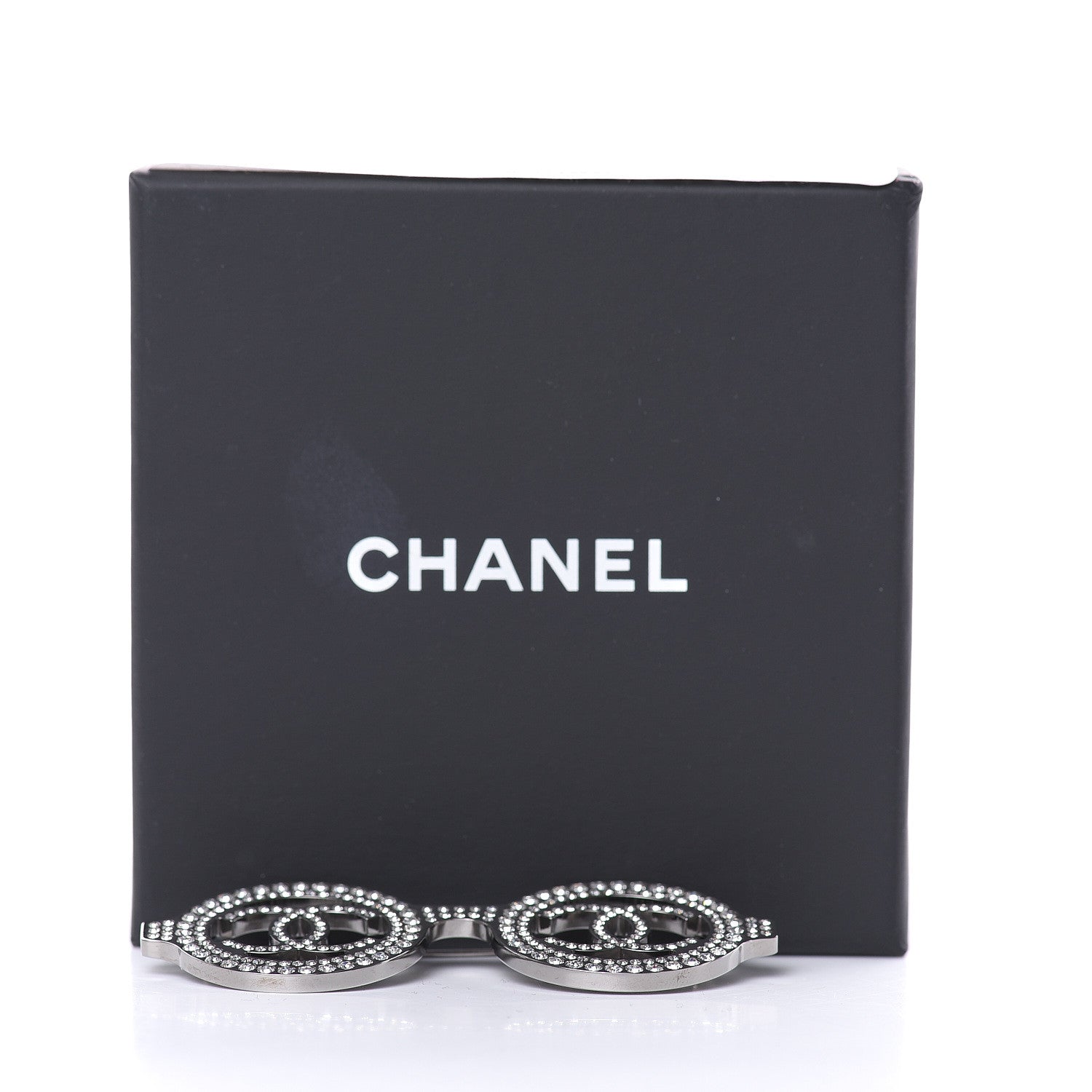 Chanel Crystal CC Sunglasses Brooch Silver 5 of 5