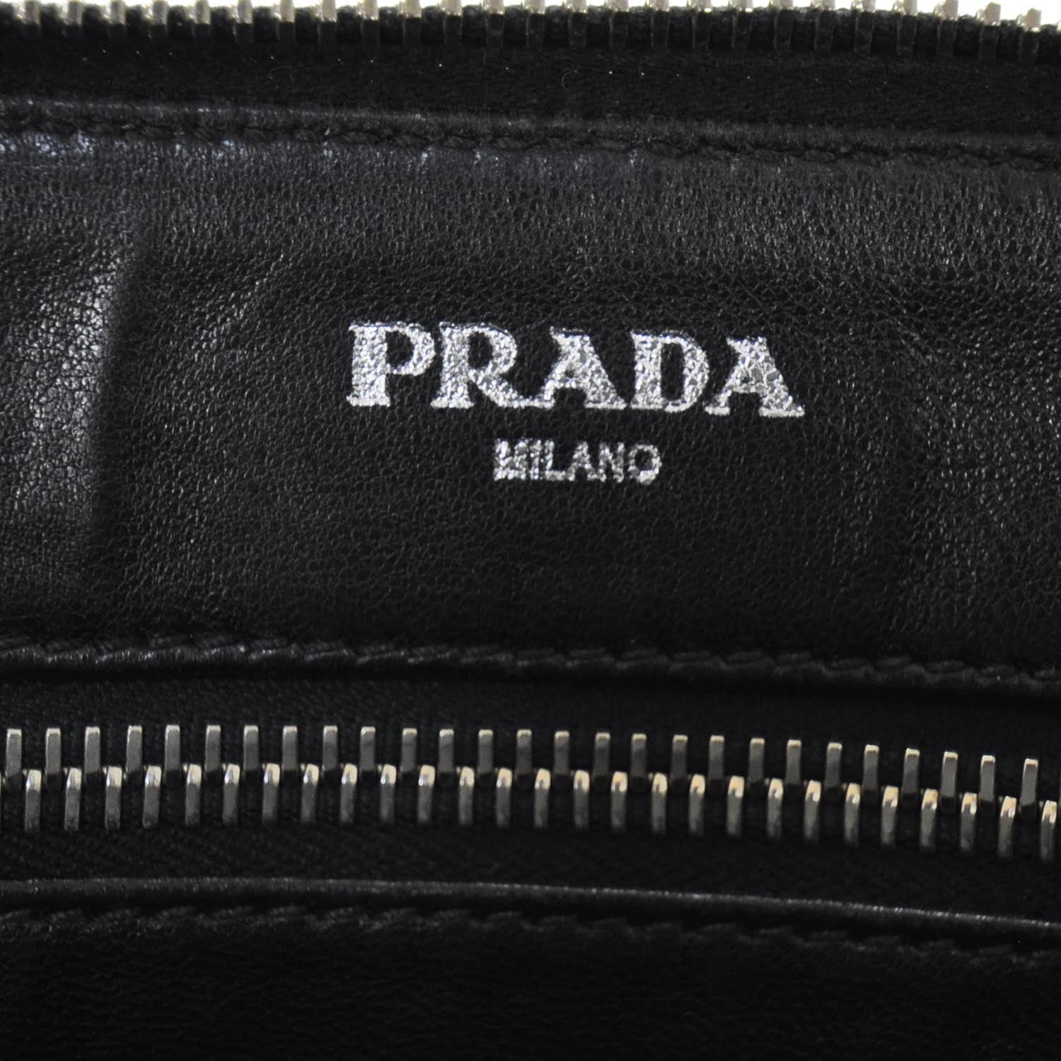 Prada Saffiano Passport Wallet Travel Bag Black 8 of 10