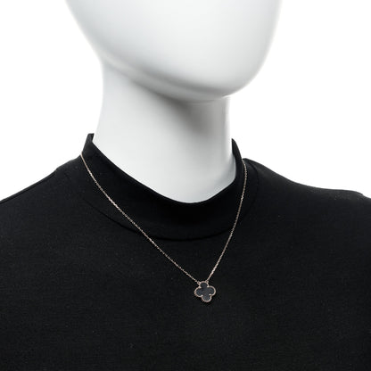 Van Cleef & Arpels 18K Rose Gold Gray Mother of Pearl Vintage Alhambra Pendant Necklace 2 of 6