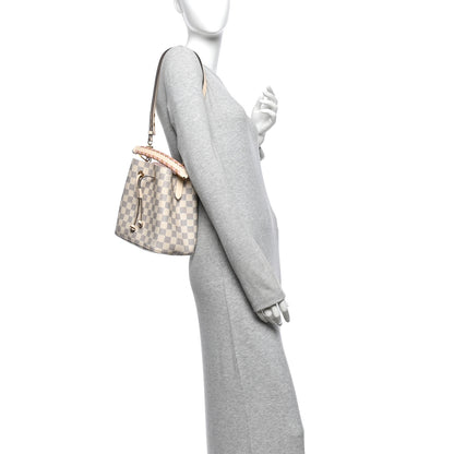 Louis Vuitton Damier Azur Braided Neonoe BB Pink 2 of 12