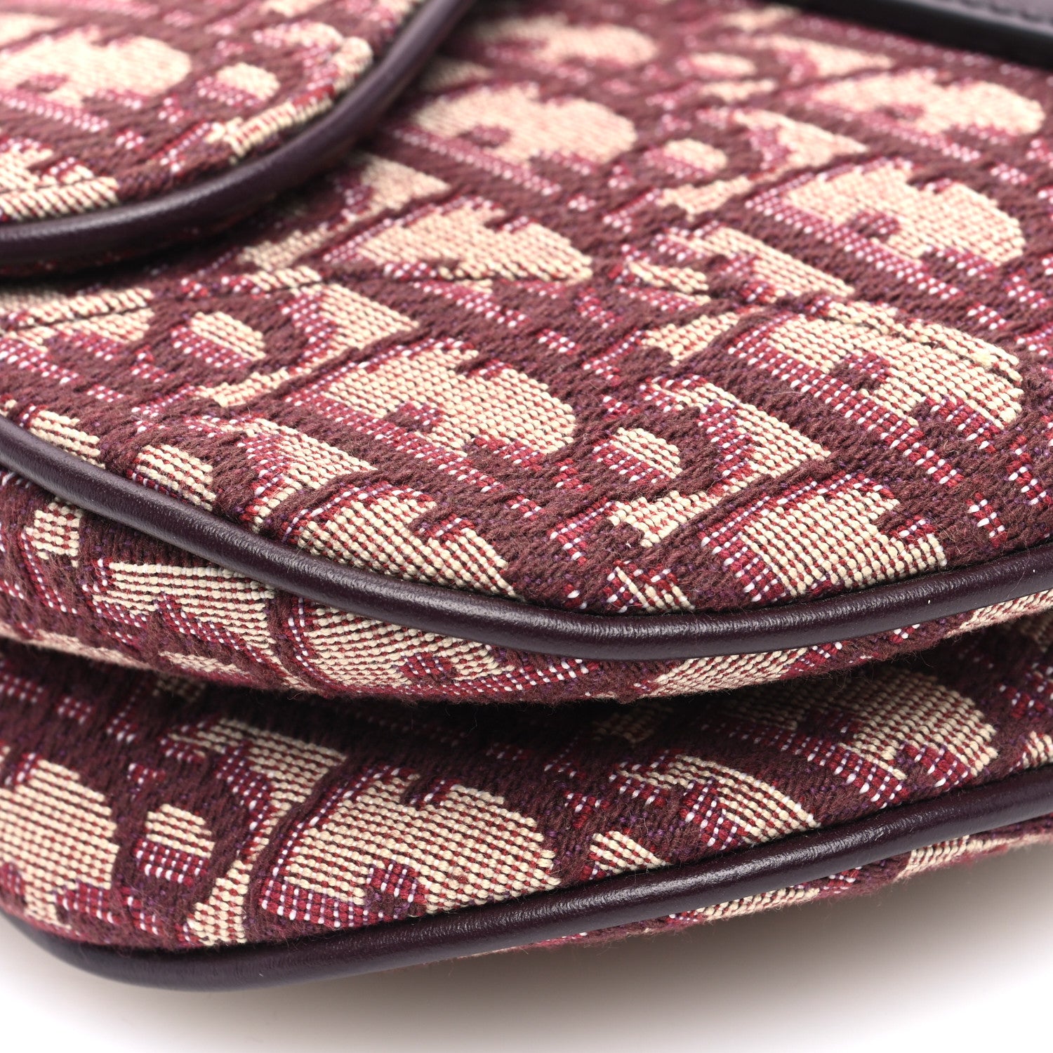 Christian Dior Oblique Mini Saddle Bag Burgundy 10 of 11