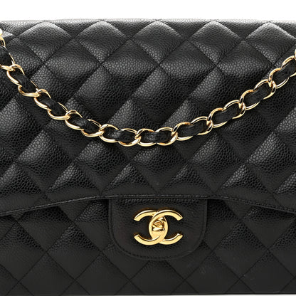 Chanel Caviar Quilted Jumbo Double Flap Black 8 of 11