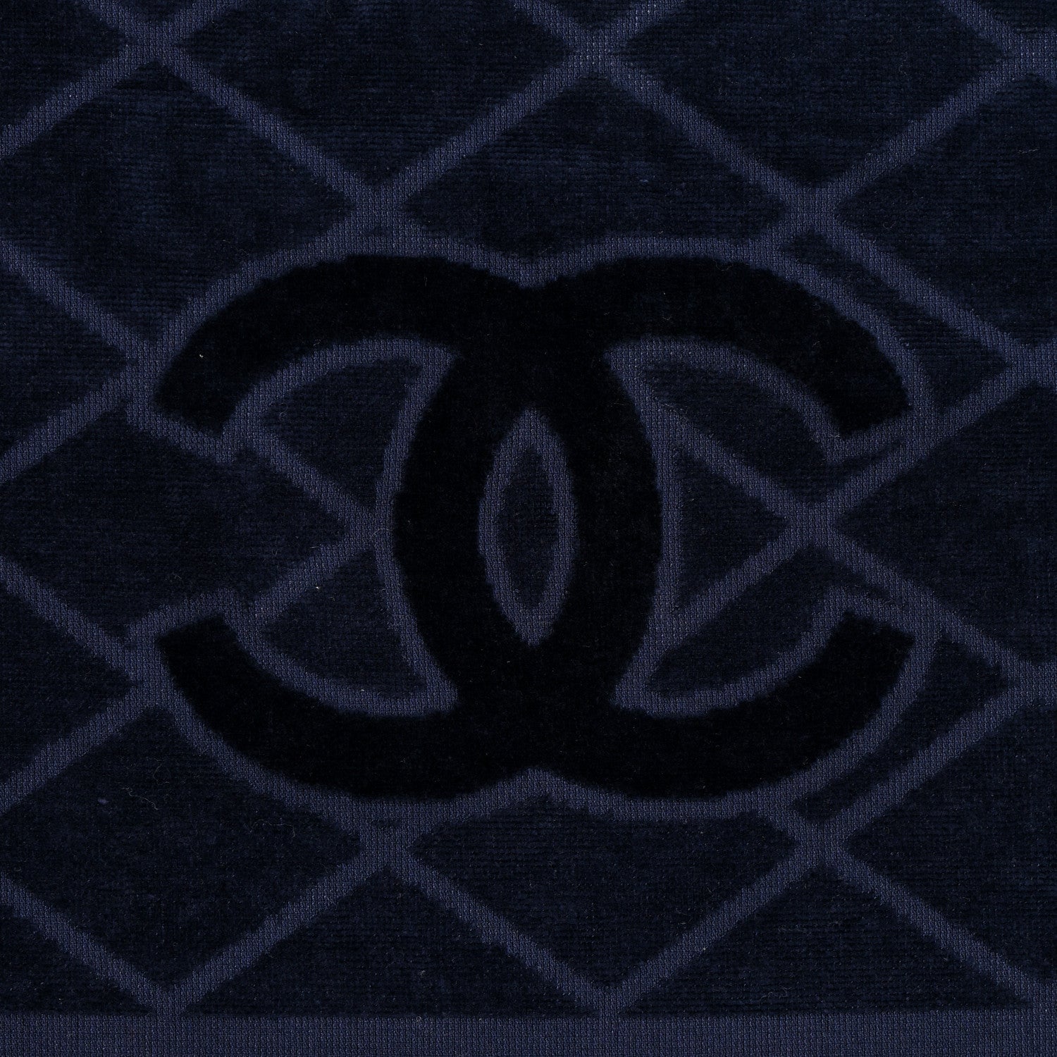 Chanel Terry Cotton CC Beach Towel Blue 4 of 6