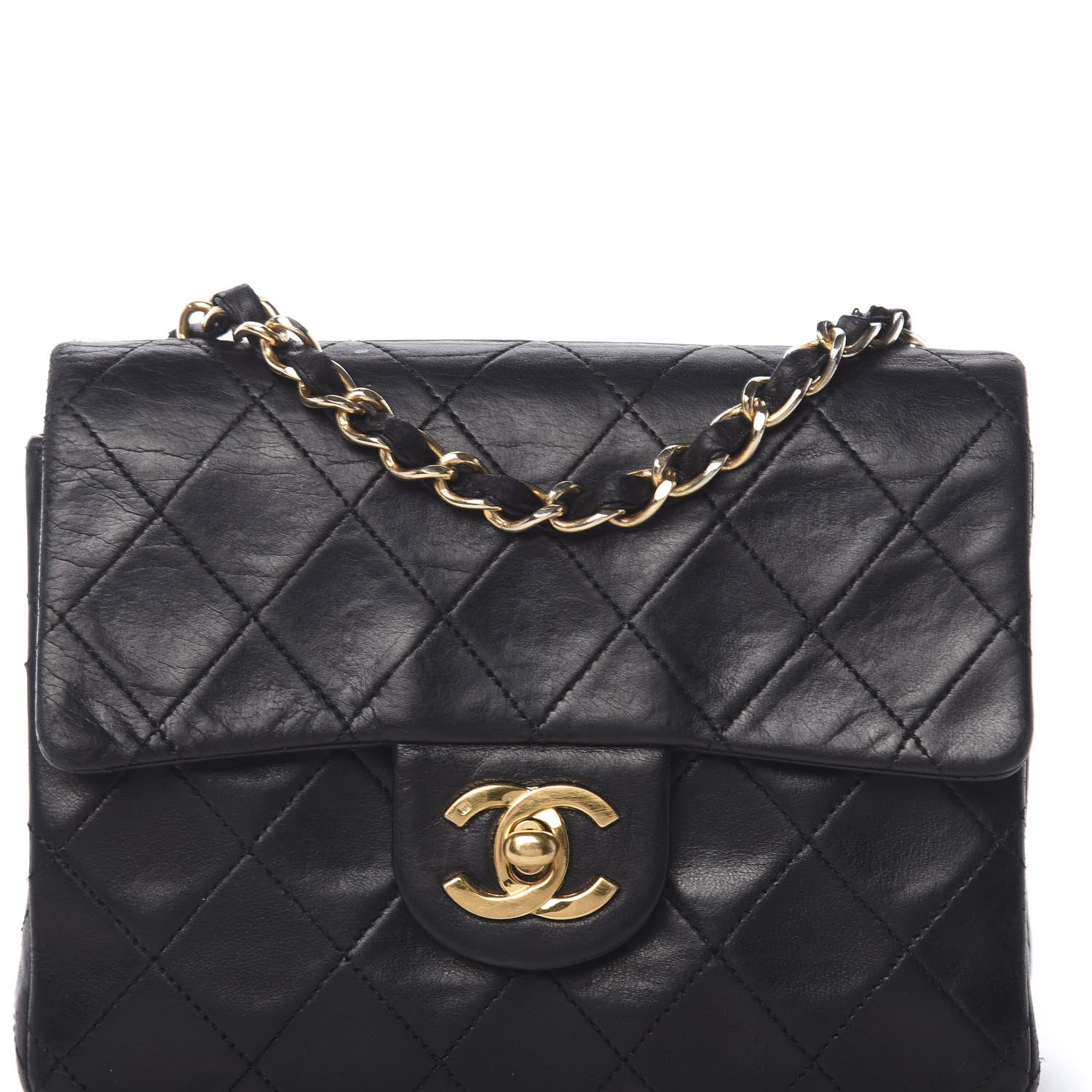 Chanel Lambskin Quilted Mini Square Flap Black 11 of 12