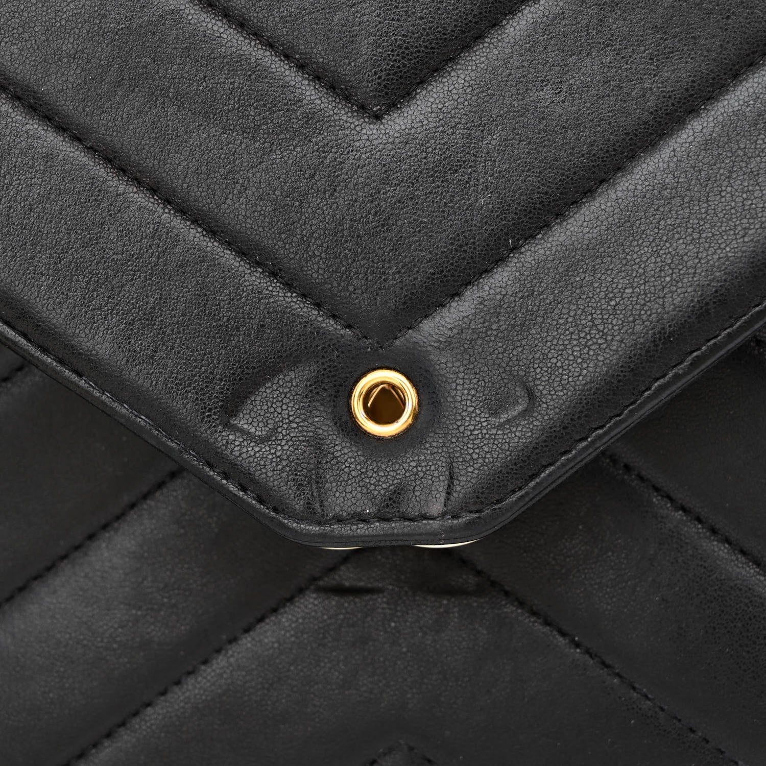 Chanel Lambskin Chevron Quilted Medium Envelope Flap Black 11 of 13