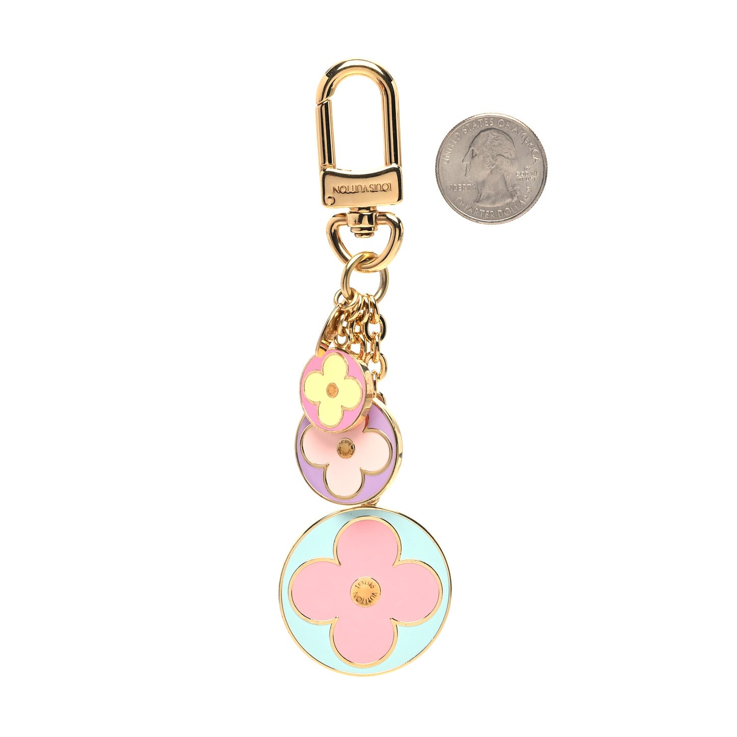 Spring Bag Charm Key Holder Gold