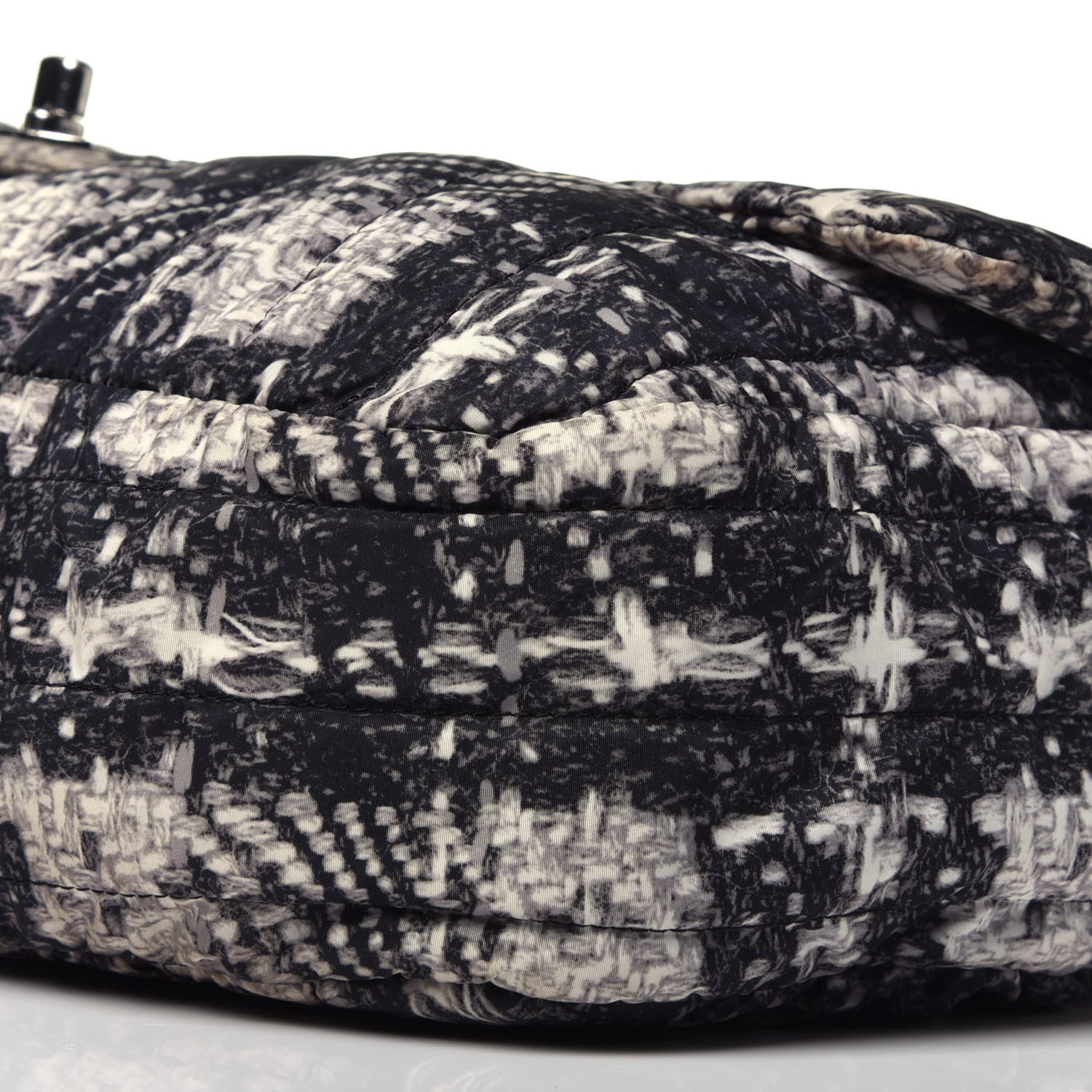 Chanel Nylon Tweed Print Jumbo Flap Black 9 of 12