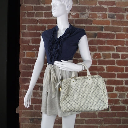 Louis Vuitton Mini Lin Croisette Speedy 30 Blue 2 of 10