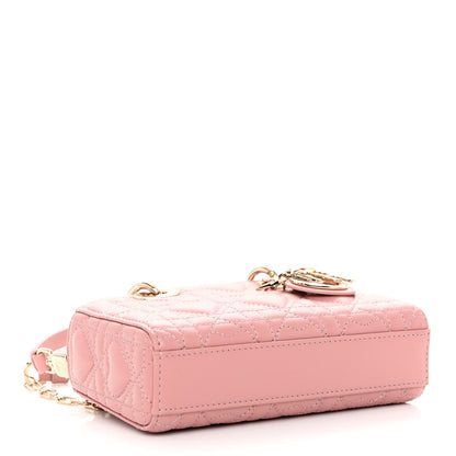 Christian Dior Lambskin Cannage Dioramour Micro Lady D-Joy Rose De Vents 4 of 9