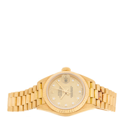 Rolex 18K Yellow Gold Diamond 26mm Datejust President Watch Champagne 69178 2 of 5