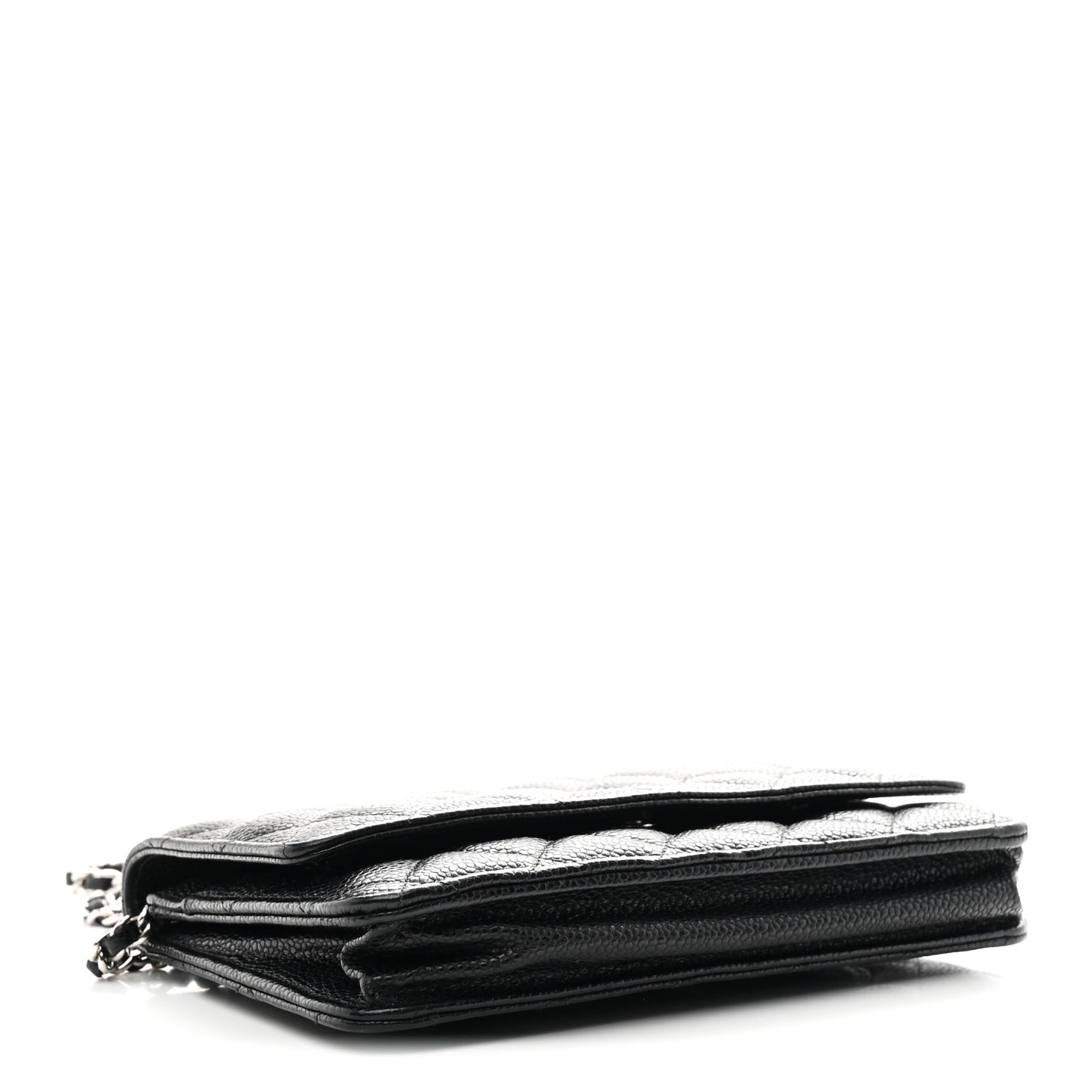 Caviar Quilted Wallet on Chain WOC Black