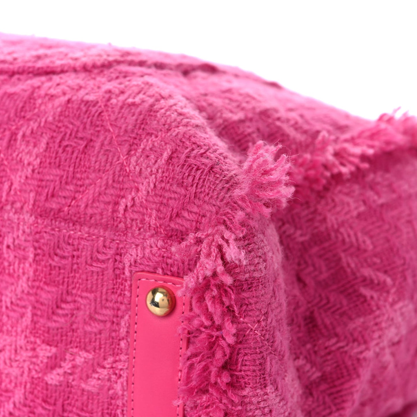 Wool Tweed Large Zipped Shopping Tote Pink