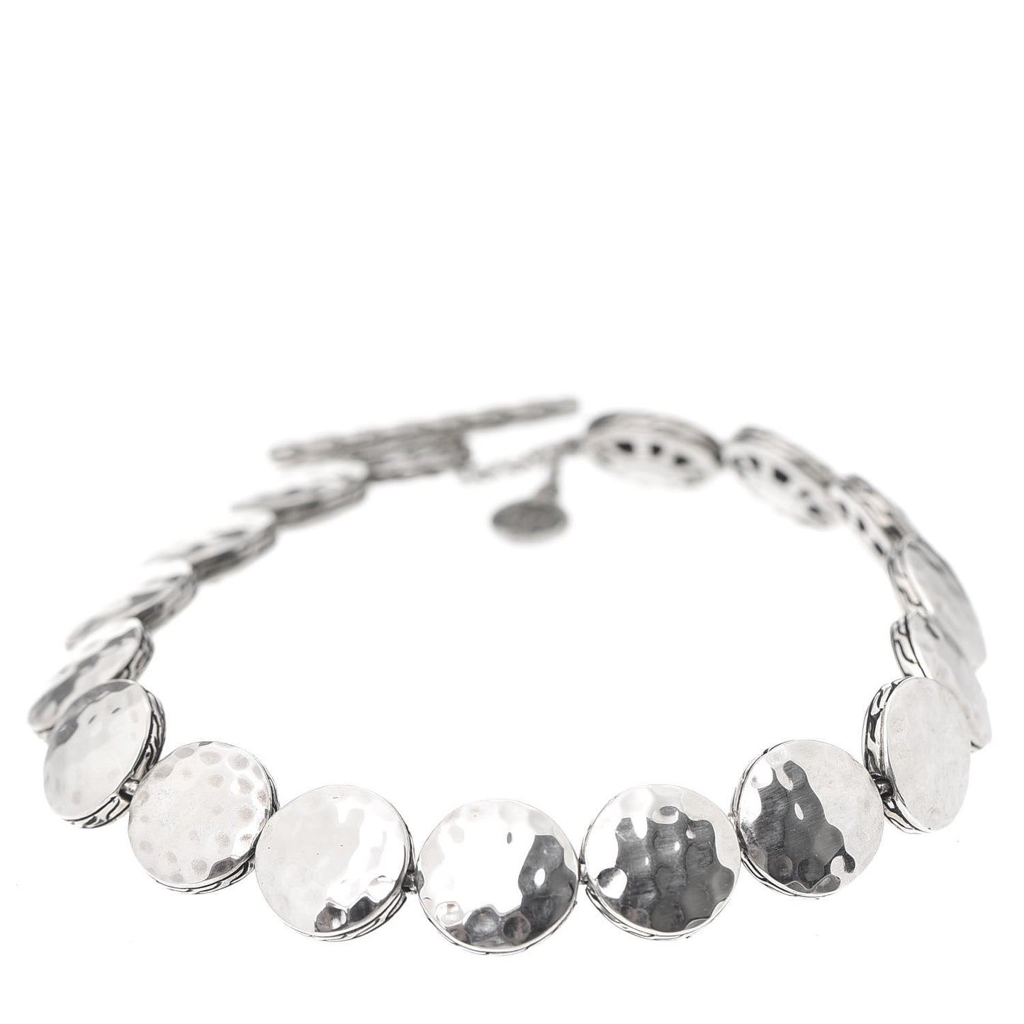 Sterling Silver Hammered Dot Link Bracelet