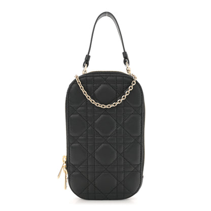 Christian Dior Lambskin Cannage Lady Dior Phone Holder Black 1 of 11