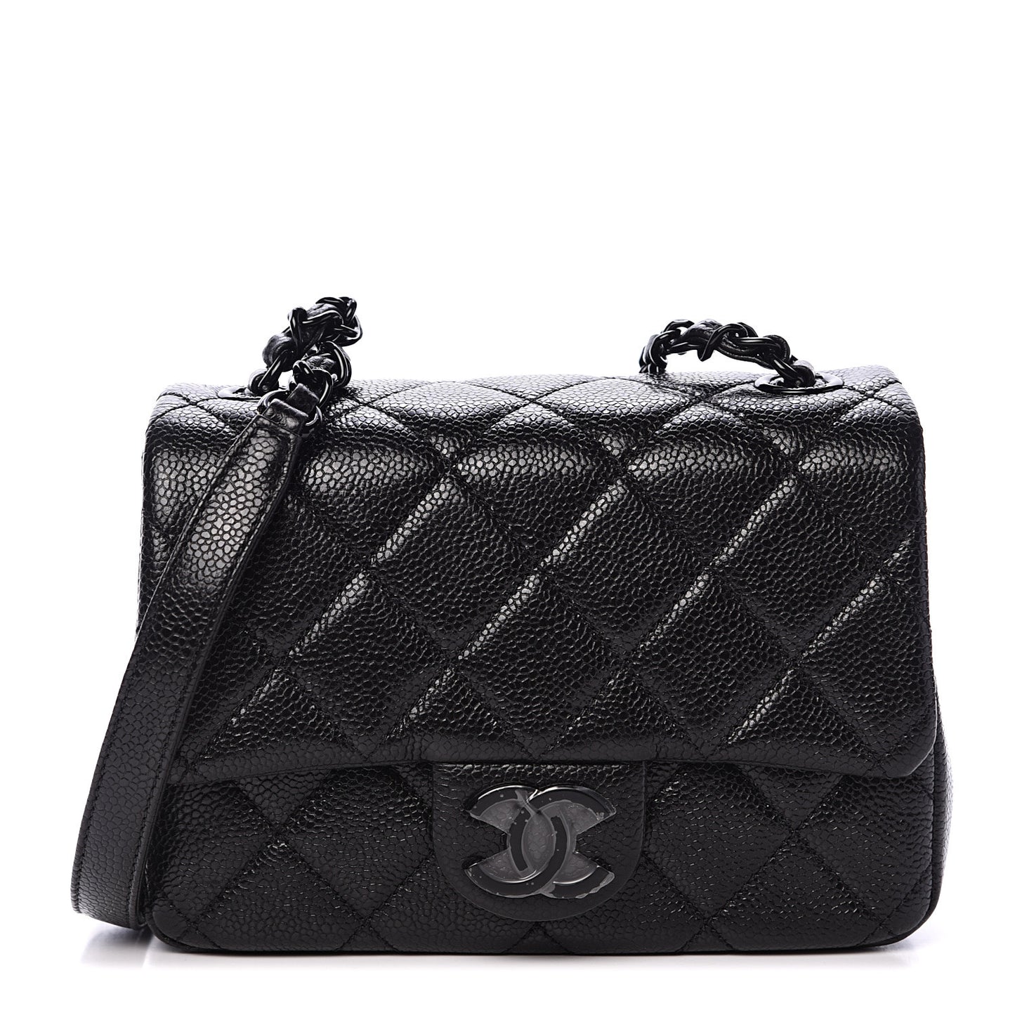 Caviar Quilted Incognito Mini Square Flap Black