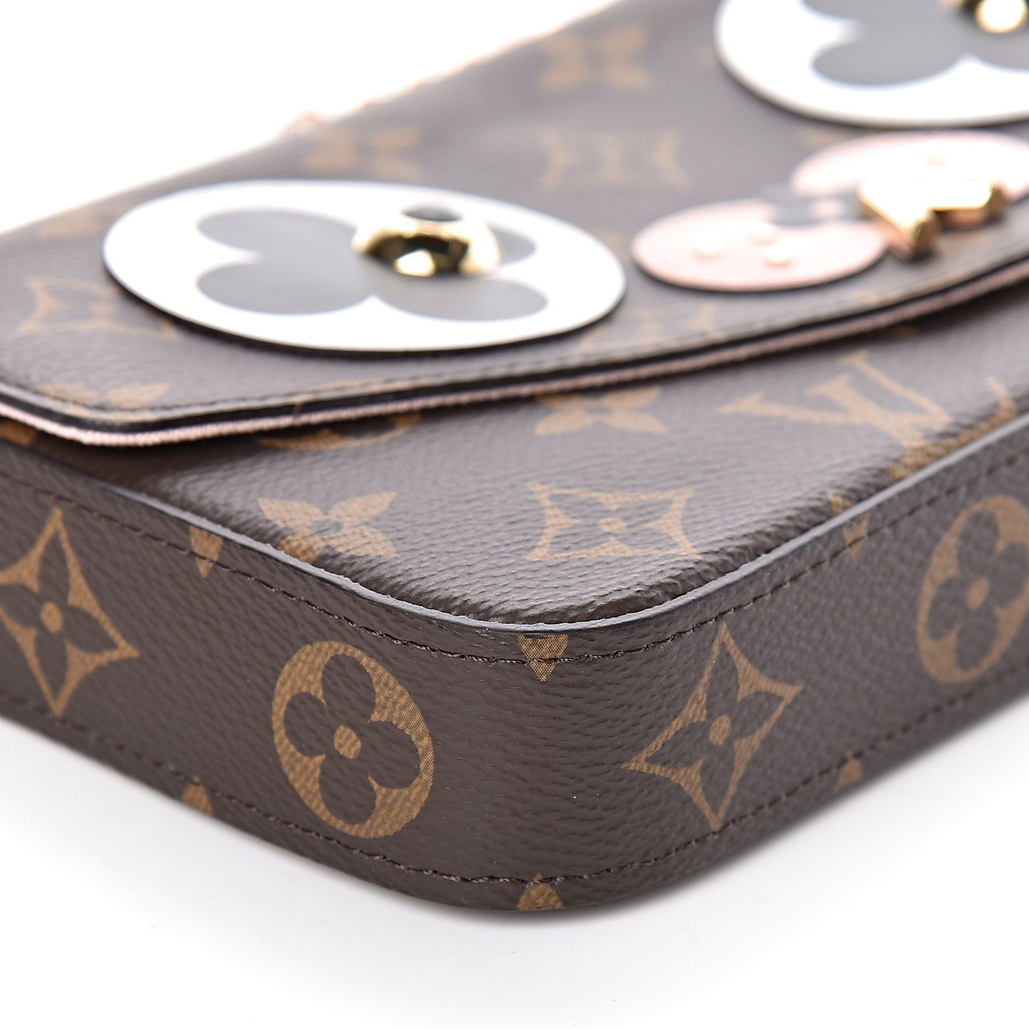 Monogram Valentine Dog Pochette Felicie Chain Wallet