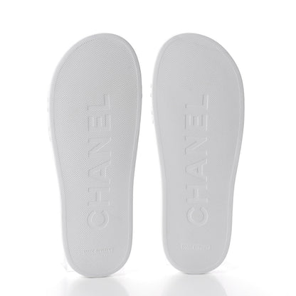 Chanel PVC CC Mules Sandals 38 White Grey 7 of 7