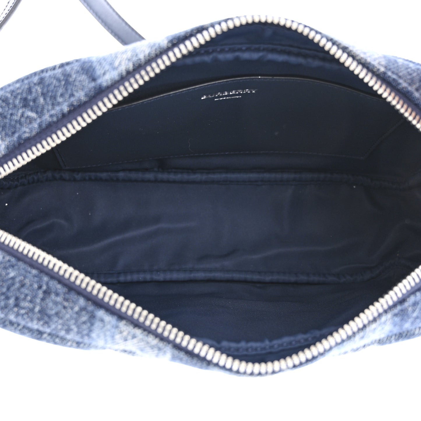 Calfskin Demin Check Small Lola Camera Bag Navy