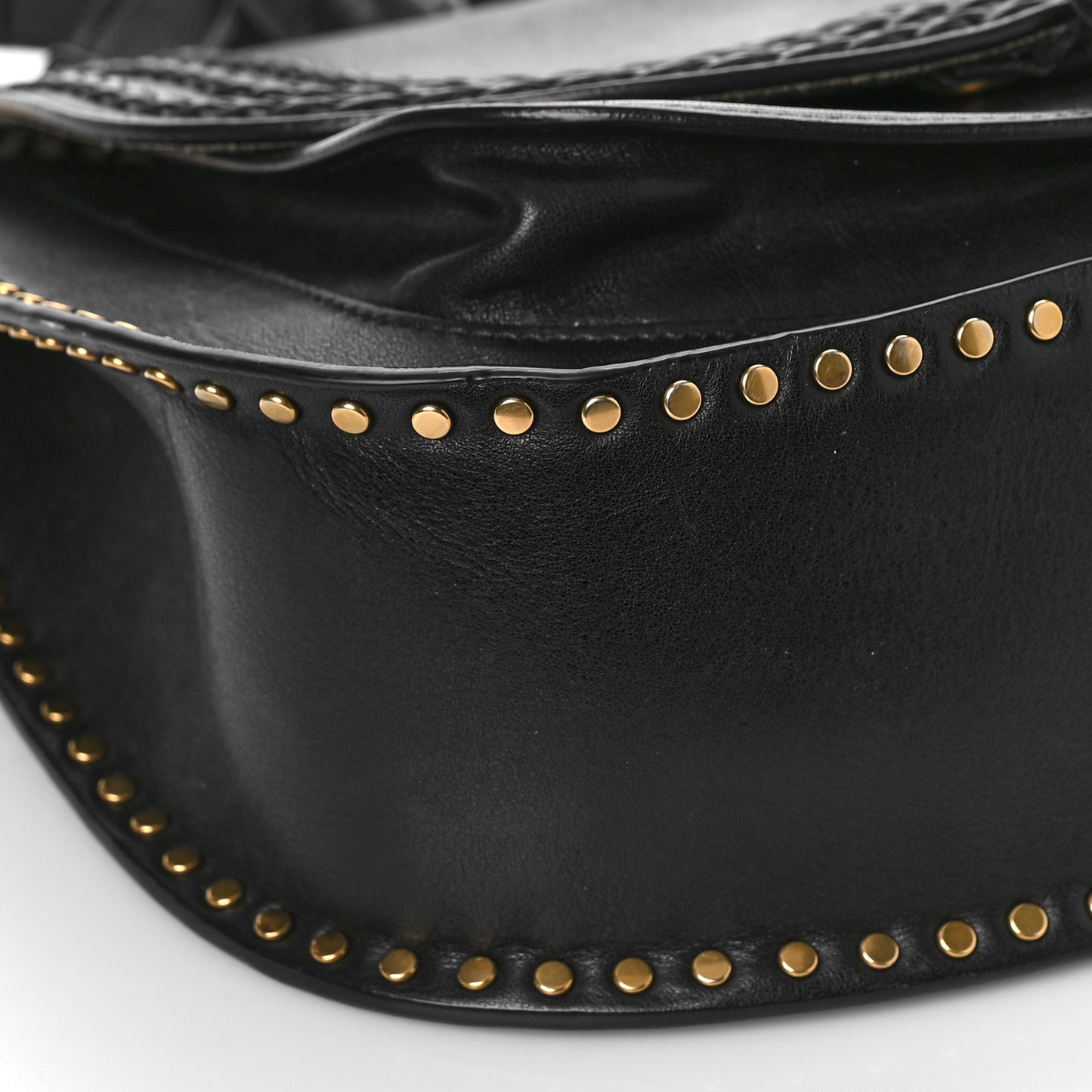 Calfskin Braided Medium Hudson Shoulder Bag Black