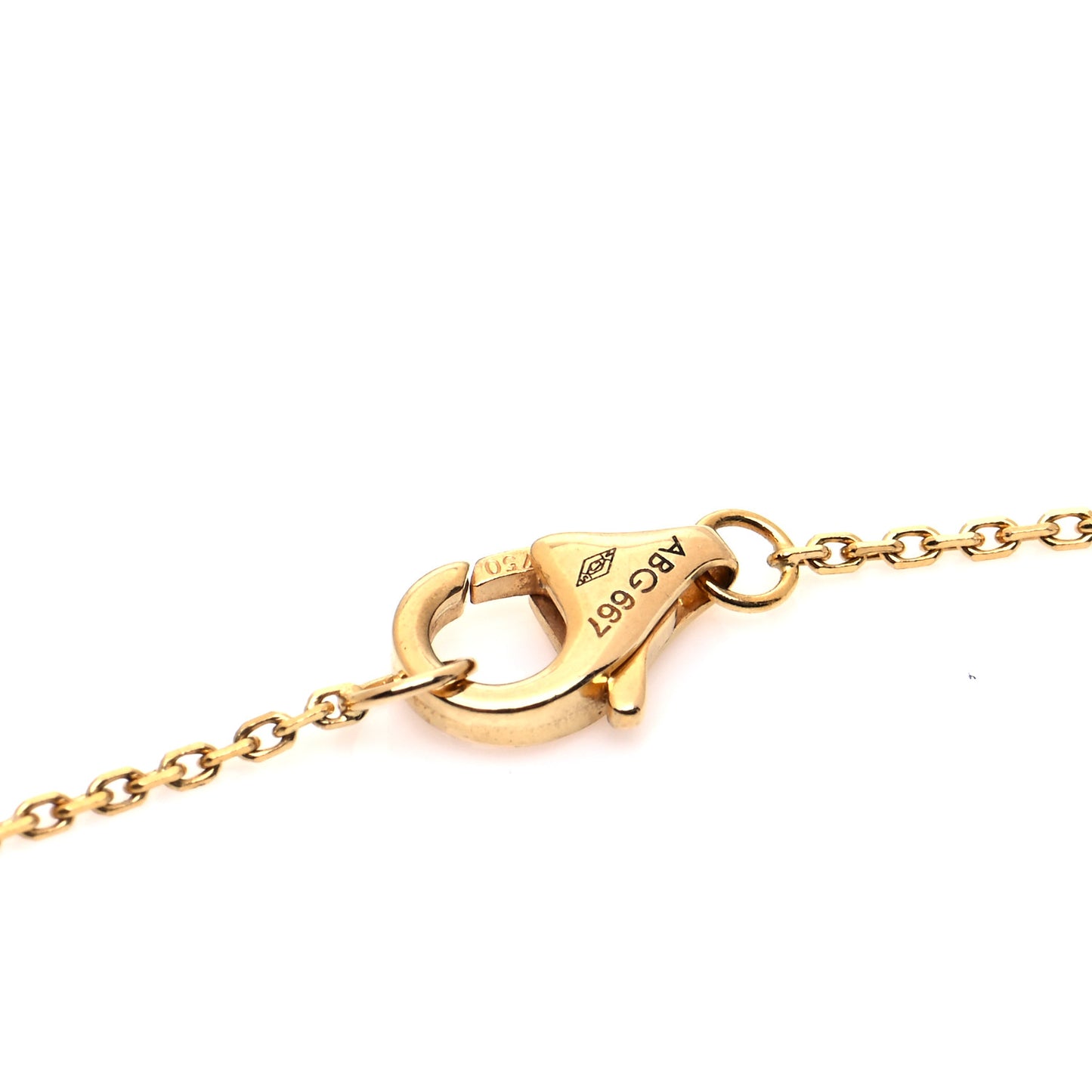 18K Yellow Gold Diamond Mother of Pearl XS Amulette de Cartier Pendant Necklace