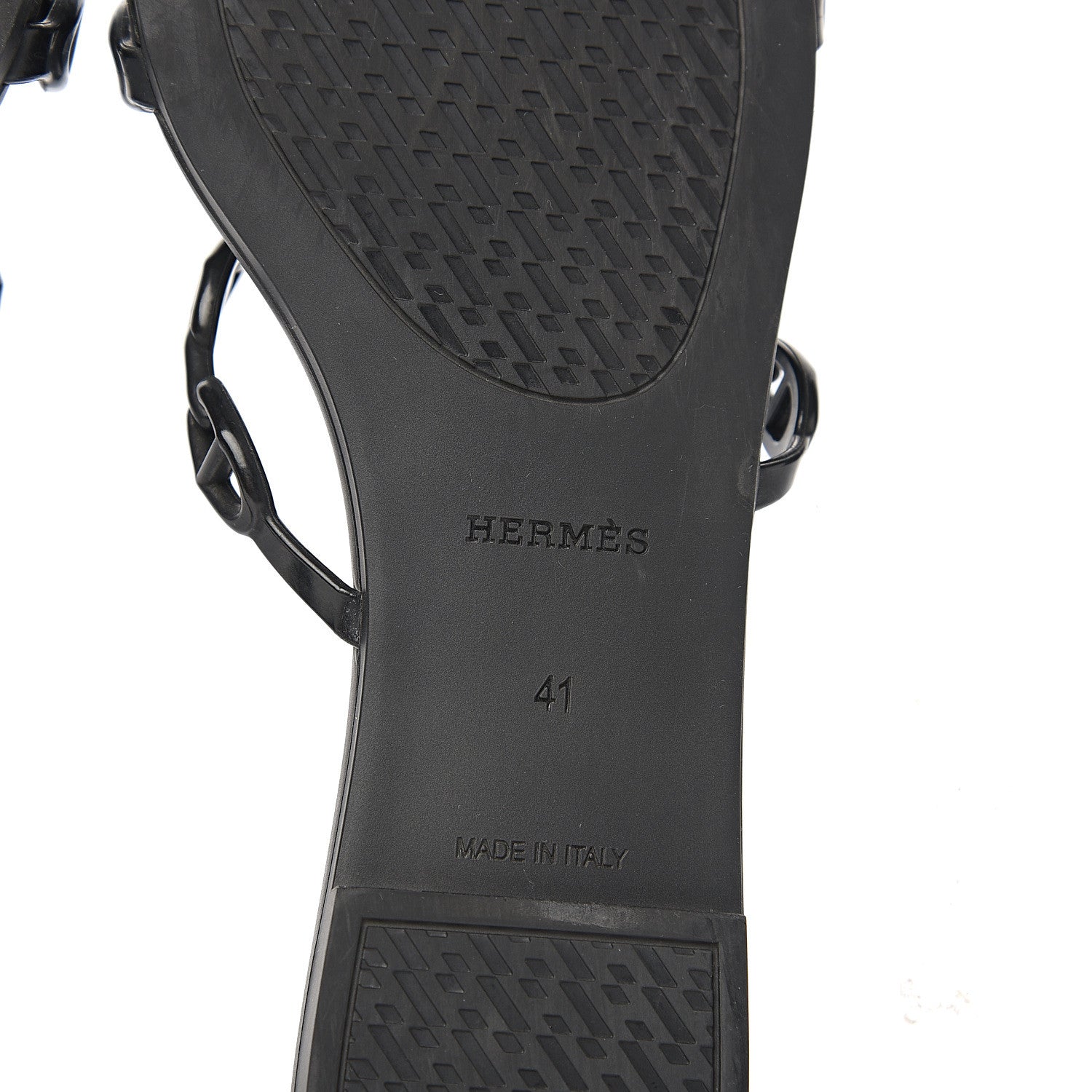 Hermes Rubber Chaine d'Ancre Rivage Sandals 41 Black 8 of 10