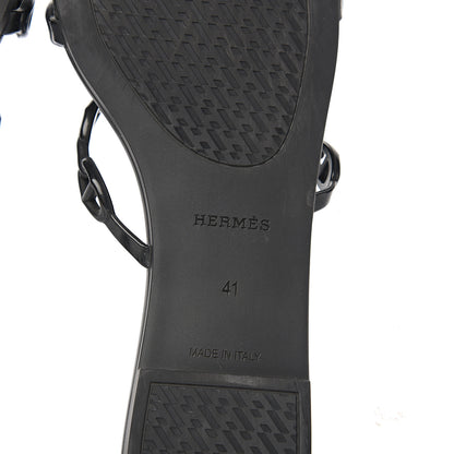 Hermes Rubber Chaine d'Ancre Rivage Sandals 41 Black 8 of 10
