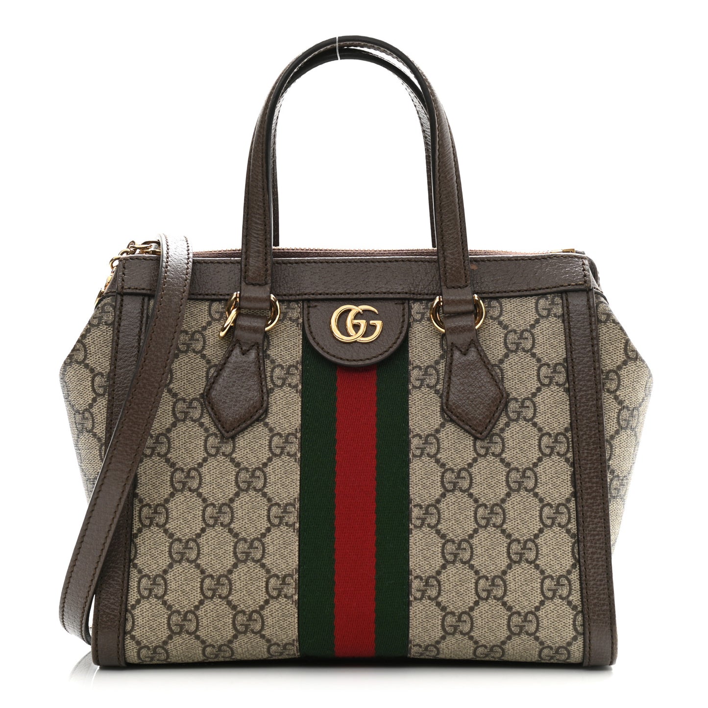 GG Supreme Monogram Small Ophidia Tote Bag Brown