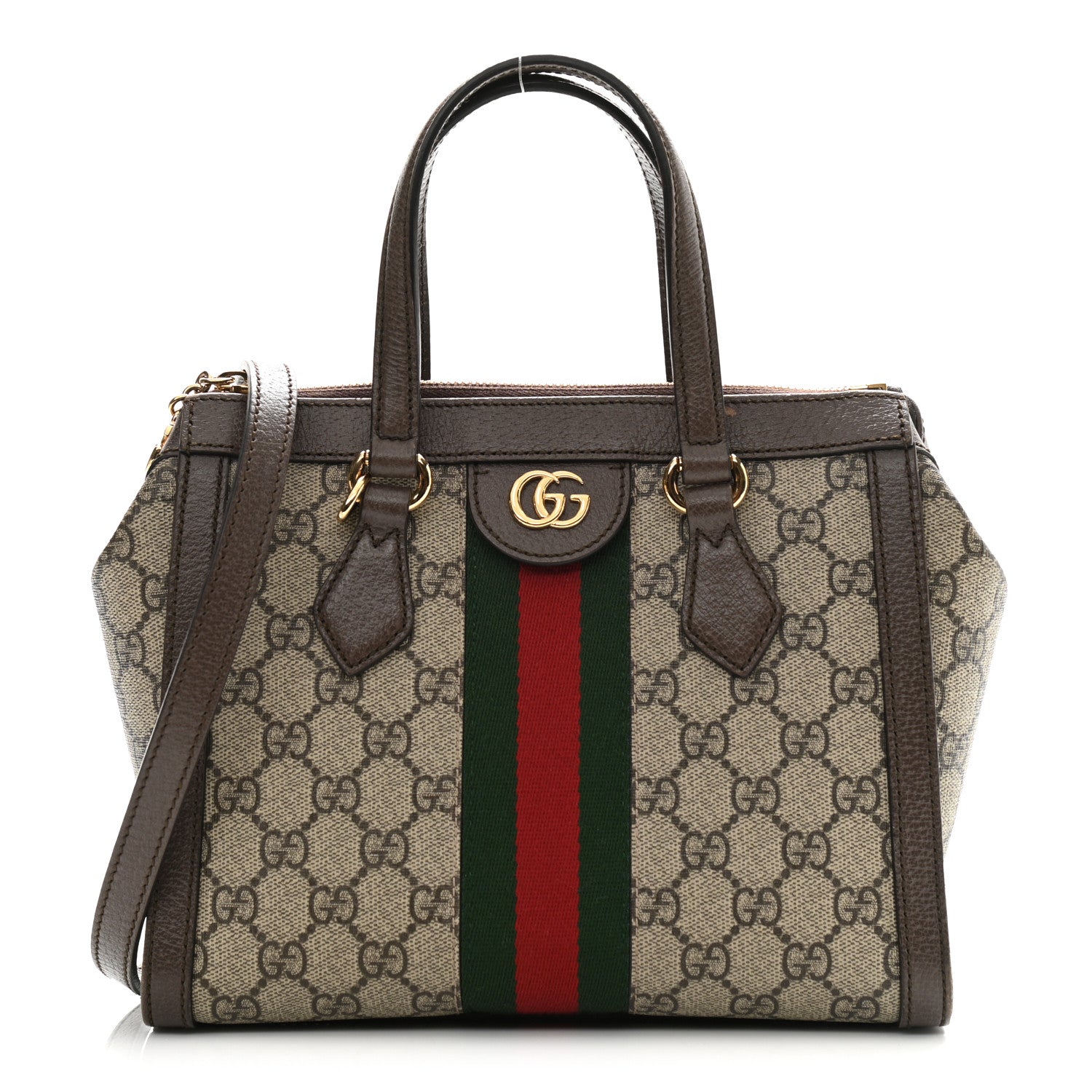 Gucci GG Supreme Monogram Small Ophidia Tote Bag Brown 1 of 17