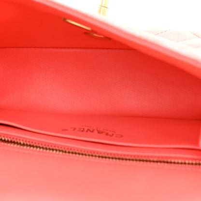 Chanel Lambskin Quilted Mini Rectangular Sweet Camellia Flap Coral 5 of 11