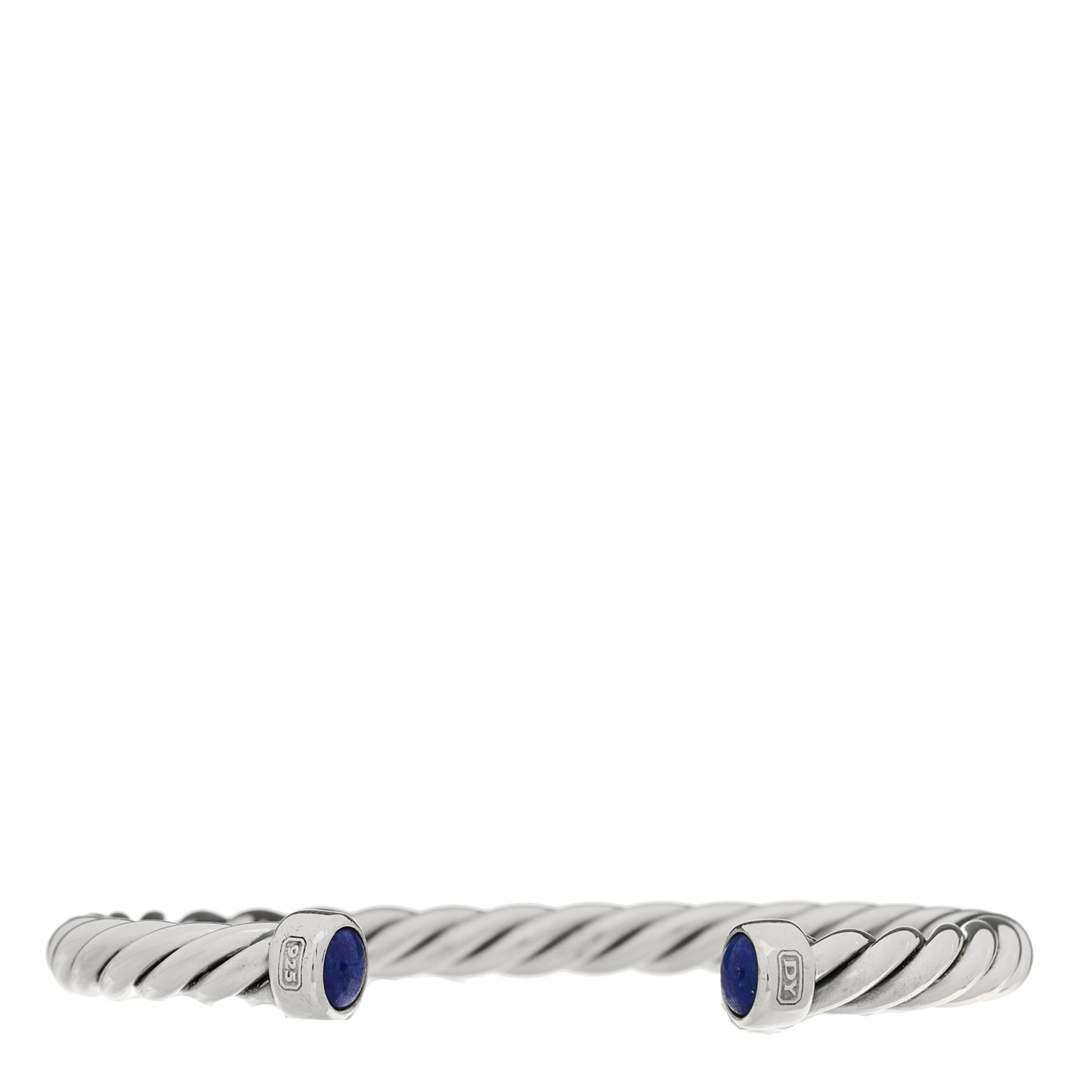 Sterling Silver Lapis Lazuli 6mm Cable Classic Cuff Bracelet