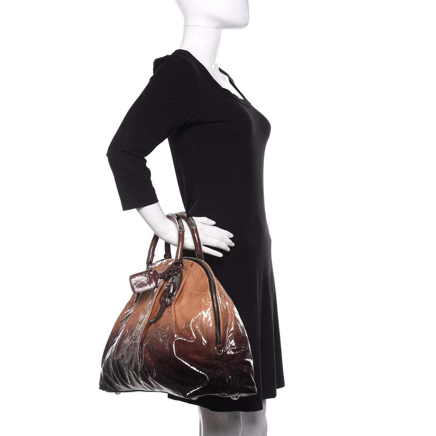 Prada Vernice Sfumata Bowler Nudo Black 2 of 11