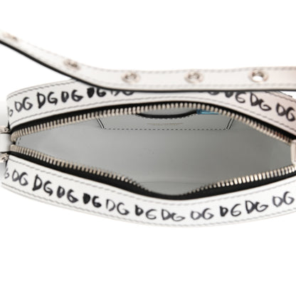 Dolce & Gabbana Calfskin DG Graffiti Print Camera Crossbody White 5 of 9