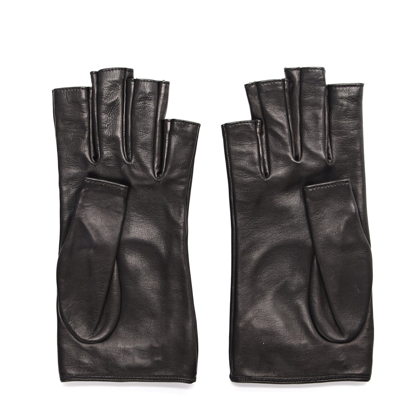 Metallic Nappa Donna Fingerless Gloves 8.5 Black