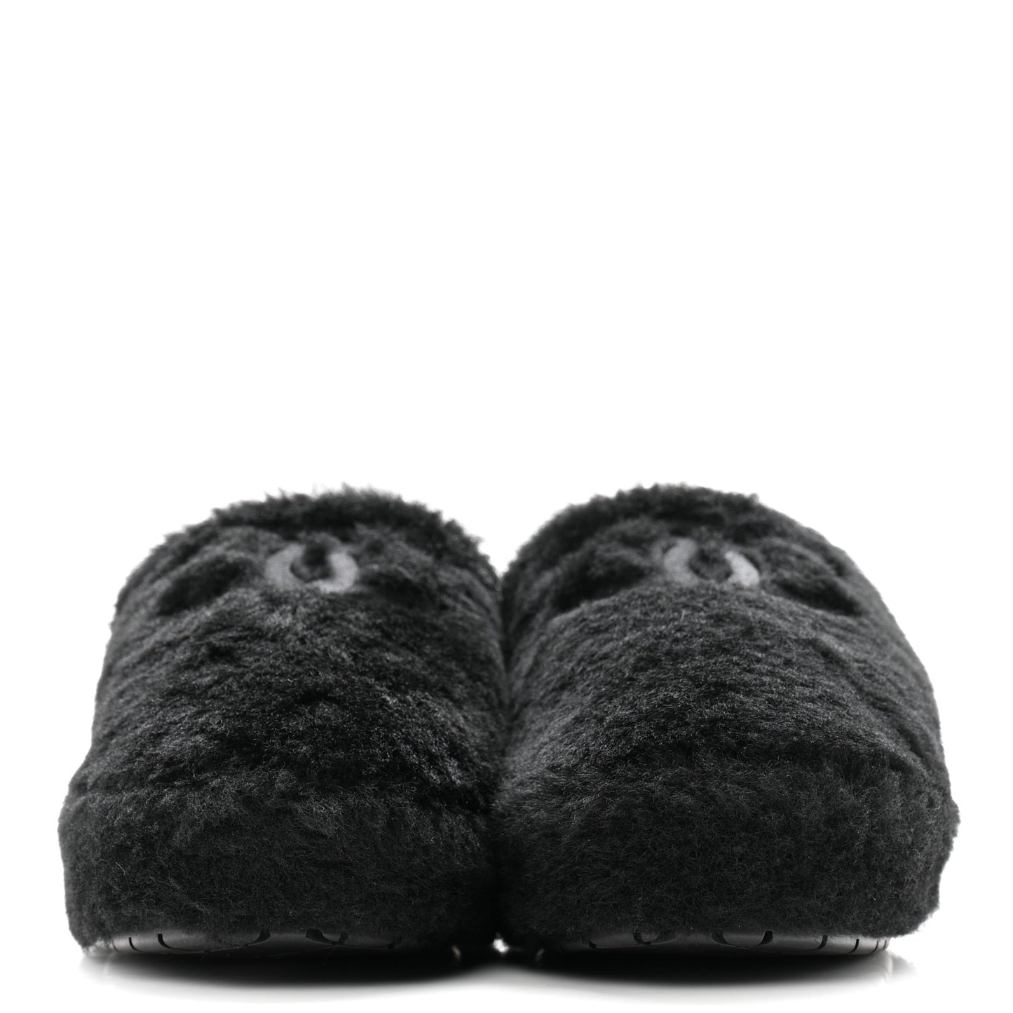 Fur CC Flat Mules 41 Black