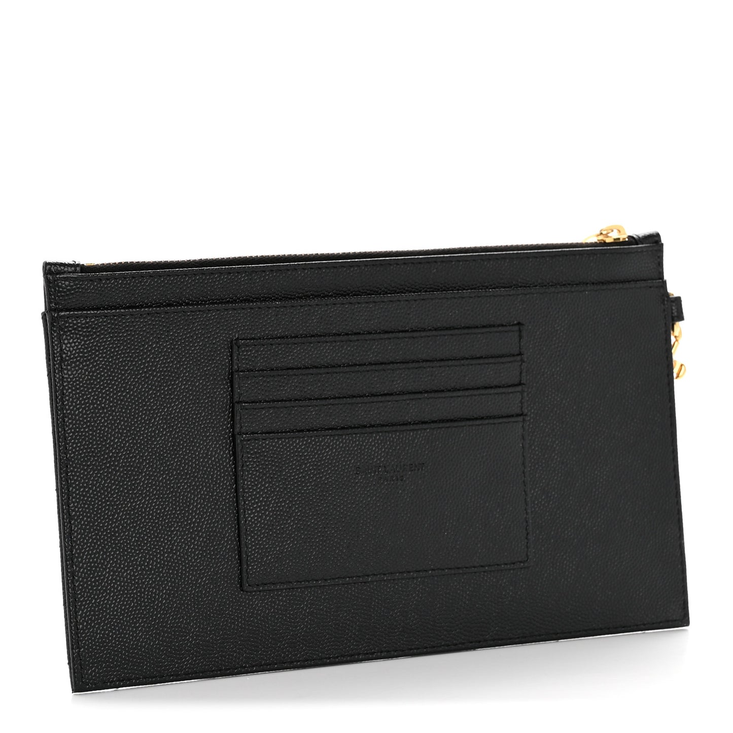 Grain De Poudre Chevron Monogram Large Bill Pouch Black