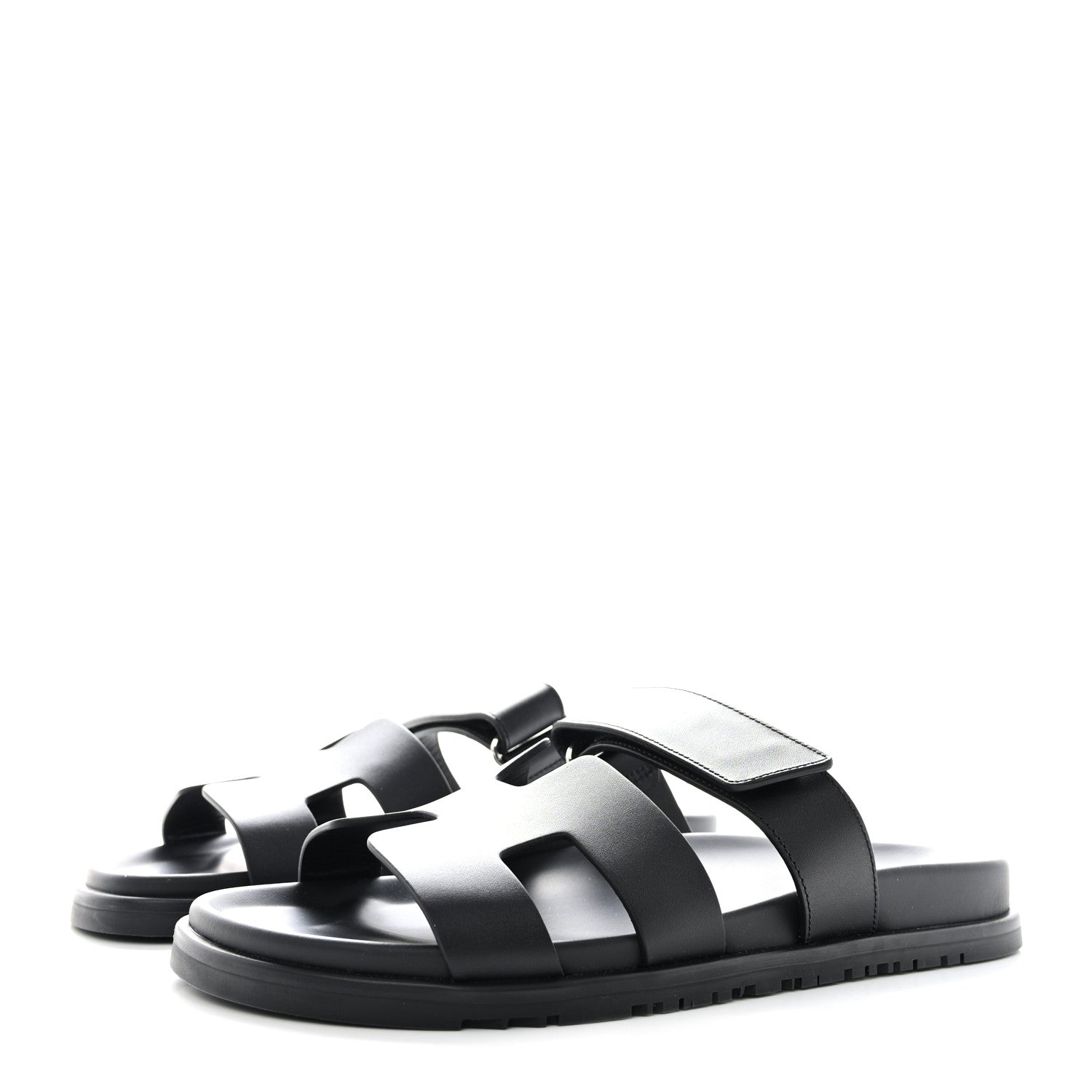 Hermes Calfskin Womens Chypre Sandals 41 Black 3 of 9