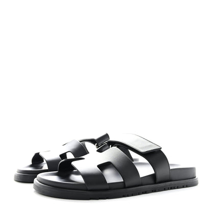 Hermes Calfskin Womens Chypre Sandals 41 Black 3 of 9