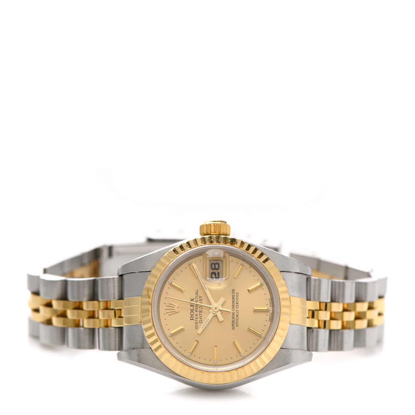 Stainless Steel 18K Yellow Gold 26mm Oyster Perpetual Datejust Watch Champagne 79173