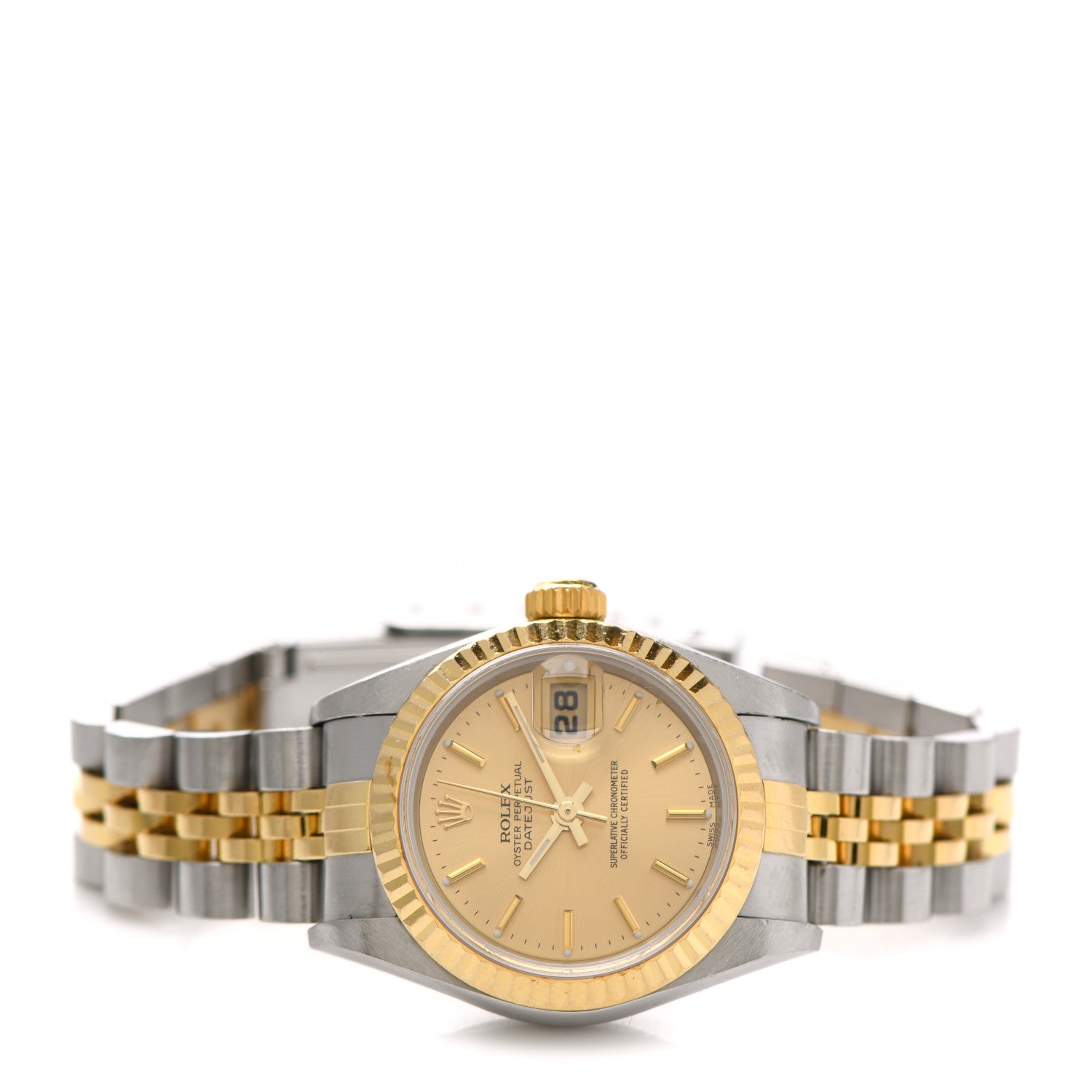 Rolex Stainless Steel 18K Yellow Gold 26mm Oyster Perpetual Datejust Watch Champagne 79173 4 of 8