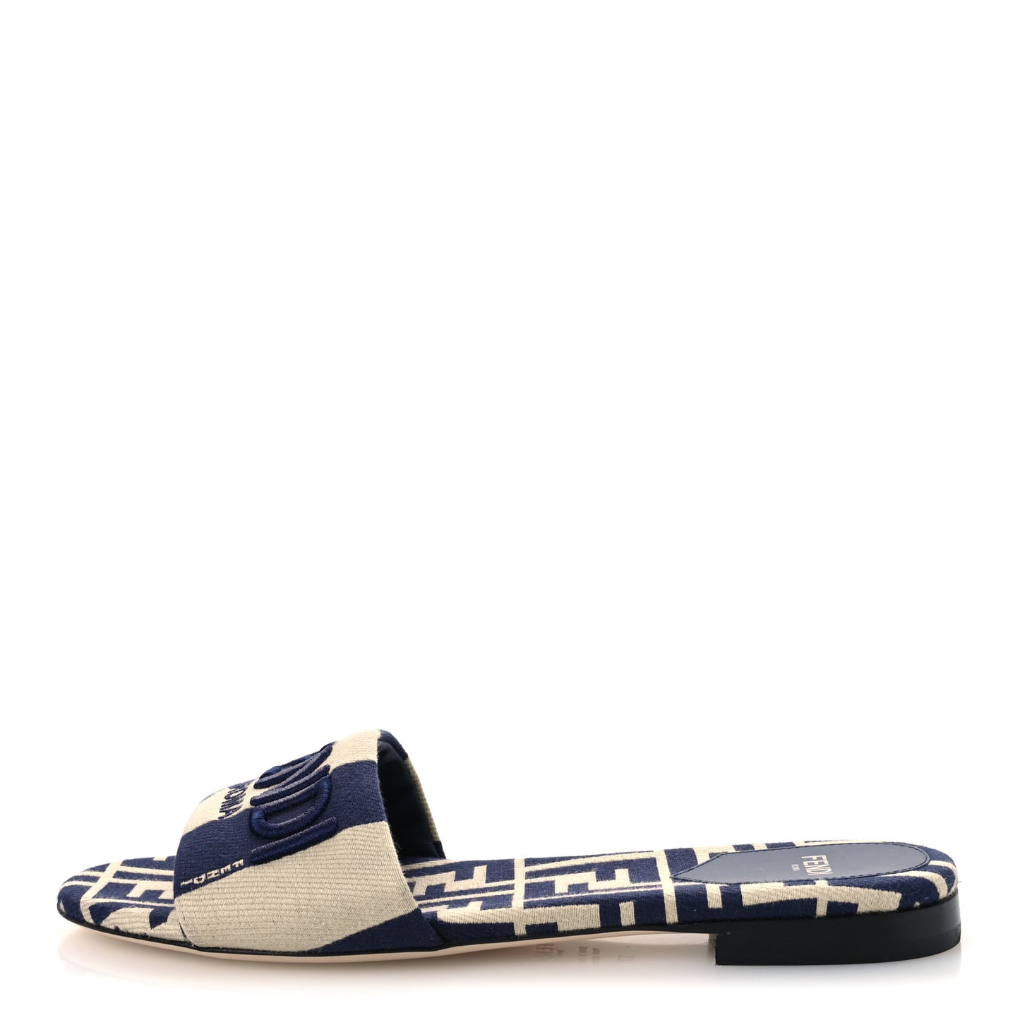 Pequin Tessuto Jacquard Logo Flat Slide Sandals 37 Beige Midnight