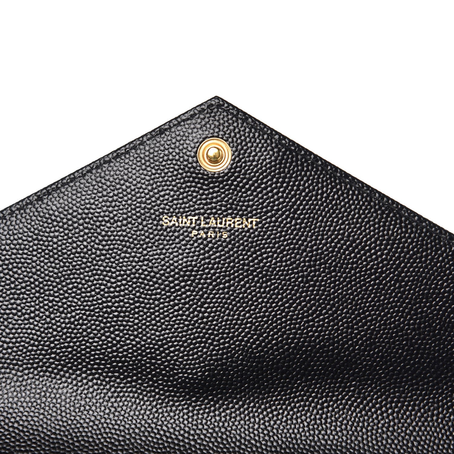 Saint Laurent Grain De Poudre Matelasse Chevron Monogram Flap Wallet Black 6 of 7