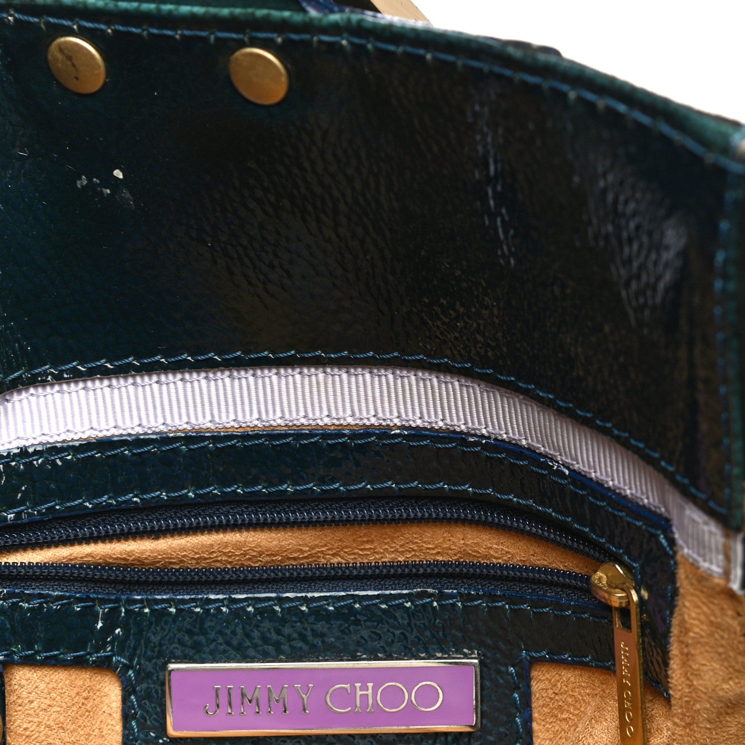Jimmy Choo Patent Suede Mona Tote Green 12 of 23